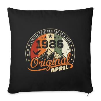 Original Avril 1986 Cadeau Millésime Avril 1986 - Housse de coussin décorative 45 x 45 cm - noir - Devant