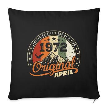 Original Avril 1972 Cadeau Millésime Avril 1972 - Housse de coussin décorative 45 x 45 cm - noir - Devant
