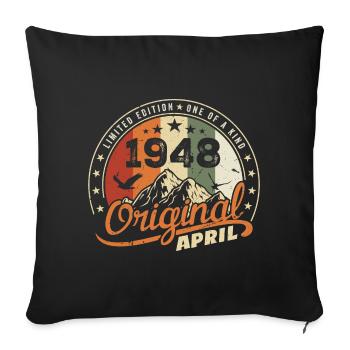 Original Avril 1948 Cadeau Millésime Avril 1948 - Housse de coussin décorative 45 x 45 cm - noir - Devant
