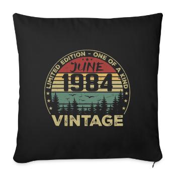 Gift June 1984 Birthday June 1984 June 1984 - Sofa pillowcase 17,3'' x 17,3'' (45 x 45 cm) - black - Front