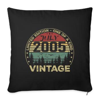 Juli 2005 Jahrgang 2005 Geburtstagsgeschenk - Sofakissenbezug 45 x 45 cm - Schwarz - Vorne