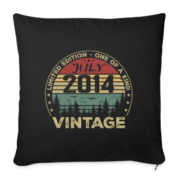 Cadeau D'anniversaire Juillet 2014 Vintage 2014 - Housse de coussin décorative 45 x 45 cm - noir - Devant