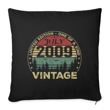 July 2009 Vintage 2009 Birthday Gift - Sofa pillowcase 17,3'' x 17,3'' (45 x 45 cm) - black - Front