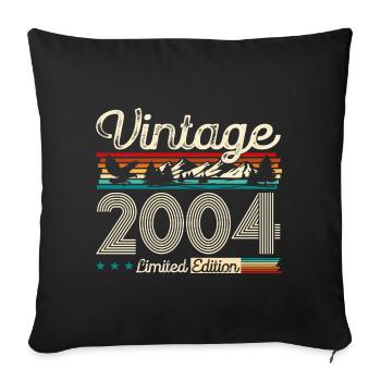 20th Birthday Legend Vintage 2004 Vintage 2004 - Sofa pillowcase 17,3'' x 17,3'' (45 x 45 cm) - black - Front