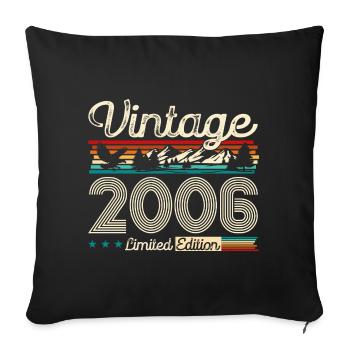 18th Birthday Original Vintage 2006 Vintage 06 - Sofa pillowcase 17,3'' x 17,3'' (45 x 45 cm) - black - Front