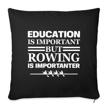Rudern Spruch Lustig - Sofakissenbezug 45 x 45 cm - Schwarz - Vorne