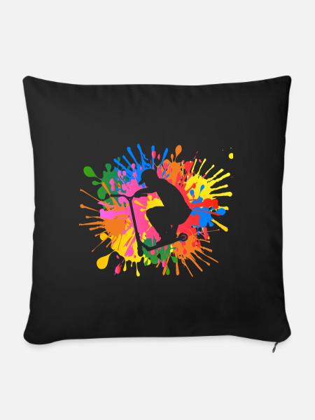 Stunt Scooter - Sofa pillowcase 17,3'' x 17,3'' (45 x 45 cm) - black