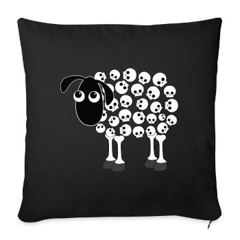 Sheep Skull Bone Skulls Gothic Skirt - Sofa pillowcase 17,3'' x 17,3'' (45 x 45 cm) - black - Front