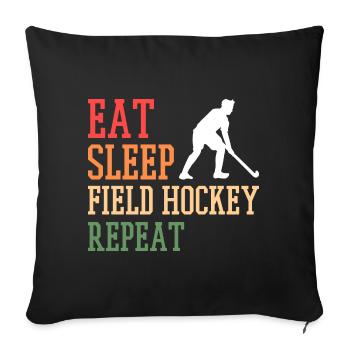 Hockey hockey de hockey coach - Housse de coussin décorative 45 x 45 cm - noir - Devant