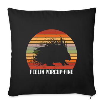 Porcupines Designs for Animal Lovers Rodent - Sofa pillowcase 17,3'' x 17,3'' (45 x 45 cm) - black - Front