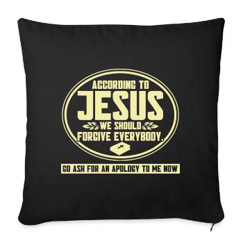 Jesus Bible Christian Religious Church Gift - Sofa pillowcase 17,3'' x 17,3'' (45 x 45 cm) - black - Front