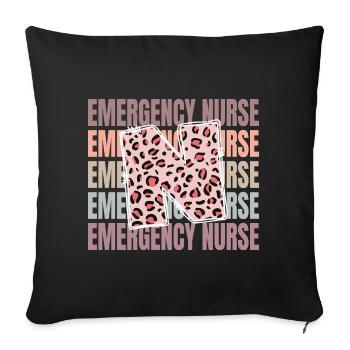 La vie de l’infirmière d’urgence Léopard - Housse de coussin décorative 45 x 45 cm - noir - Devant