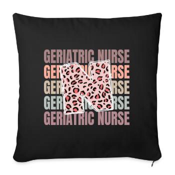 Leopard Geriatric Nurse Life - Housse de coussin décorative 45 x 45 cm - noir - Devant