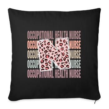 Leopard Vie d’infirmière professionnelle - Housse de coussin décorative 45 x 45 cm - noir - Devant