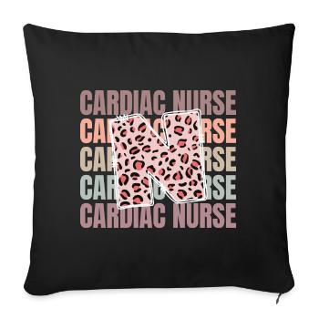 Leopard Heart Nurse Life - Sofa pillowcase 17,3'' x 17,3'' (45 x 45 cm) - black - Front