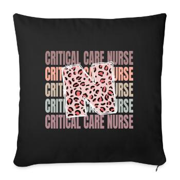 Leopard Critical Care Nurse Life - Sofa pillowcase 17,3'' x 17,3'' (45 x 45 cm) - black - Front