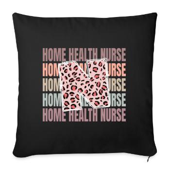 Leopard Home Health Infirmière Vie - Housse de coussin décorative 45 x 45 cm - noir - Devant