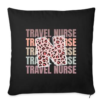 Leopard Travel Nurse Life - Sofa pillowcase 17,3'' x 17,3'' (45 x 45 cm) - black - Front