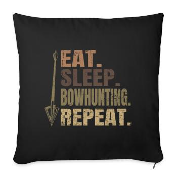 Eat Sleep Bowhunting Repeat Camo Archery - Sofa pillowcase 17,3'' x 17,3'' (45 x 45 cm) - black - Front