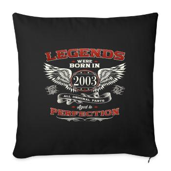 20. Geburtstag Mann Legende Jahrgang 2003 Oldtimer - Sofakissenbezug 45 x 45 cm - Schwarz - Vorne