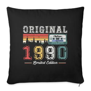 33rd Birthday Man Vintage 1990 Vintage Cassette - Sofa pillowcase 17,3'' x 17,3'' (45 x 45 cm) - black - Front
