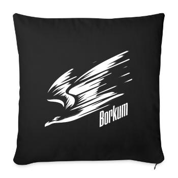 T-shirt de vacances Borkum Dive Low Flyer Seagull - Housse de coussin décorative 45 x 45 cm - noir - Devant