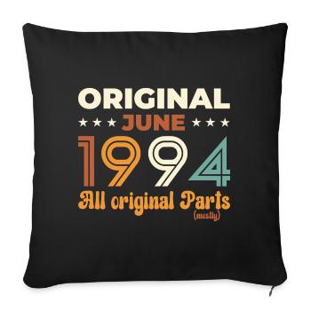Original Juin 1994 Millésime 1994 Anniversaire 1994 - Housse de coussin décorative 45 x 45 cm - noir - Devant