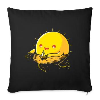 Sonne im wasser - Sofakissenbezug 45 x 45 cm - Schwarz - Vorne
