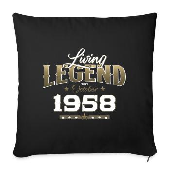 66ème Anniversaire Millésime Octobre 1958 Cru 58 - Housse de coussin décorative 45 x 45 cm - noir - Devant
