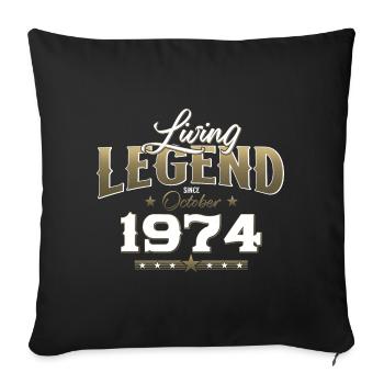 50th Birthday Legend October 1974 Volume 74 - Sofa pillowcase 17,3'' x 17,3'' (45 x 45 cm) - black - Front