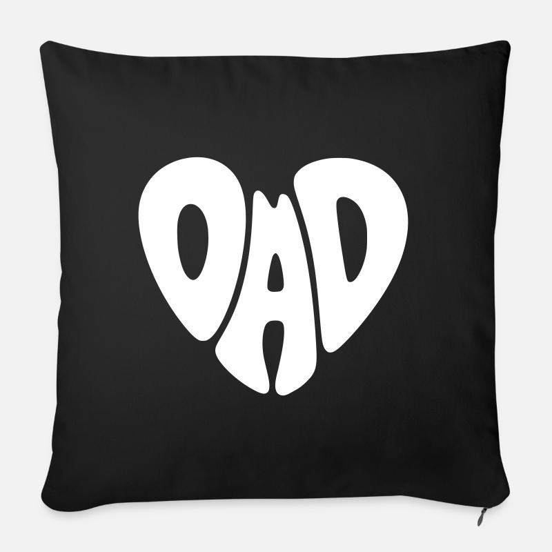 Dad Herz Form Papa Herzform Vatertag Geschenk - Sofakissenbezug 45 x 45 cm - Schwarz