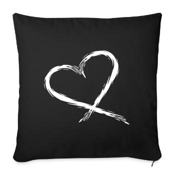 Heart Design Vector White - Sofa pillowcase 17,3'' x 17,3'' (45 x 45 cm) - black - Front