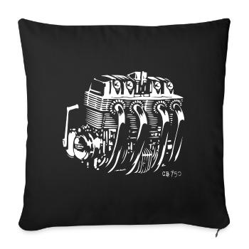 Motorbike engine CB750 Cafe Racer - Sofa pillowcase 17,3'' x 17,3'' (45 x 45 cm) - black - Front