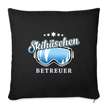 Skihasen Betreuer lustig Snowboard Geschenk Bunny - Sofakissenbezug 45 x 45 cm - Schwarz - Vorne