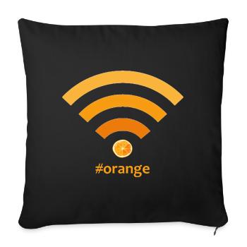 hashtag orange wifi - Housse de coussin décorative 45 x 45 cm - noir - Devant