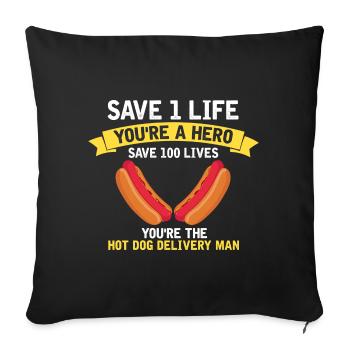 Hot Dog Maker Grill BBQ Hot Dog Grill Master - Housse de coussin décorative 45 x 45 cm - noir - Devant