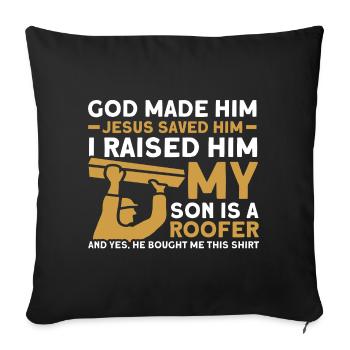 Mon fils Père Couvreur Père Famille - Housse de coussin décorative 45 x 45 cm - noir - Devant