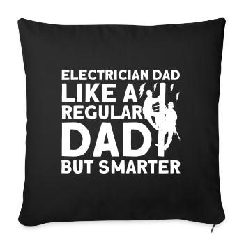 Klug Père Électricien Père Famille - Housse de coussin décorative 45 x 45 cm - noir - Devant
