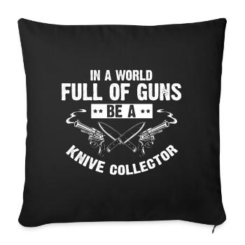 Knife Collector Designs Messerfan Knife Maker - Sofa pillowcase 17,3'' x 17,3'' (45 x 45 cm) - black - Front
