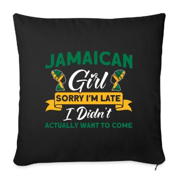 Jamaïque Drapeau Jamaïcain Cadeau - Housse de coussin décorative 45 x 45 cm - noir - Devant