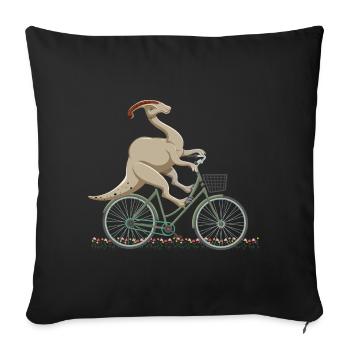 Parasaurolophus for dinosaurs and fosil hunters - Sofa pillowcase 17,3'' x 17,3'' (45 x 45 cm) - black - Front