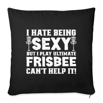 Disc Golf Player Frisbee Player - Sofa pillowcase 17,3'' x 17,3'' (45 x 45 cm) - black - Front