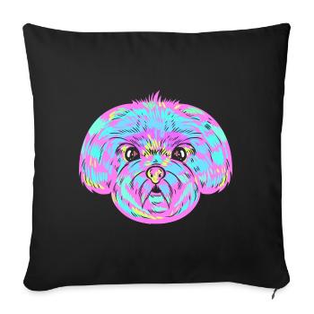 Colorful Dog Hundefrisör - Sofakissenbezug 45 x 45 cm - Schwarz - Vorne