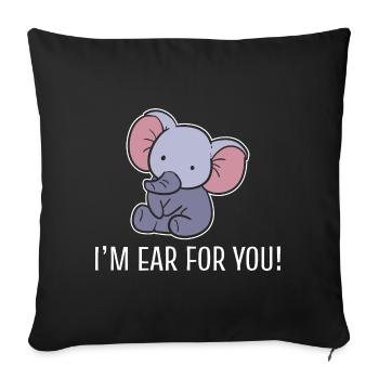 Elefant -Wortspiele Zookeeper - Sofakissenbezug 45 x 45 cm - Schwarz - Vorne