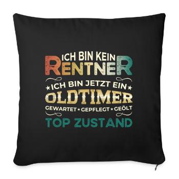 Rentner Rentnerin Rente 2024 Geschenk Ruhestand - Sofakissenbezug 45 x 45 cm - Schwarz - Vorne