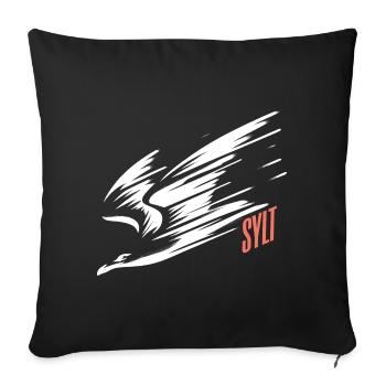 T-shirt de vacances Sylt Dive Low Flyer Seagull - Housse de coussin décorative 45 x 45 cm - noir - Devant