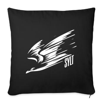 T-shirt de vacances Sylt Dive Low Flyer Seagull - Housse de coussin décorative 45 x 45 cm - noir - Devant
