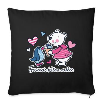 Friends share everything - Sofa pillowcase 17,3'' x 17,3'' (45 x 45 cm) - black - Front