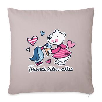 Friends share everything - Sofa pillowcase 17,3'' x 17,3'' (45 x 45 cm) - light taupe - Front