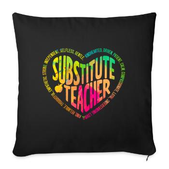 Cool Pride Passion Substitute Teacher - Sofa pillowcase 17,3'' x 17,3'' (45 x 45 cm) - black - Front